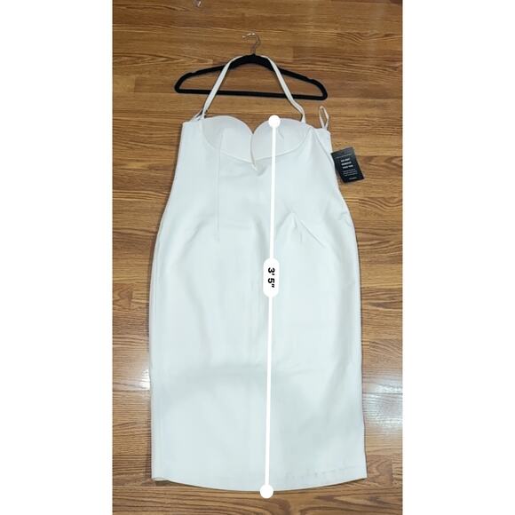 Retrofête White Halter bodycon Midi wedding  Party Cheryl Dress size  XL NWT - Picture 9 of 11